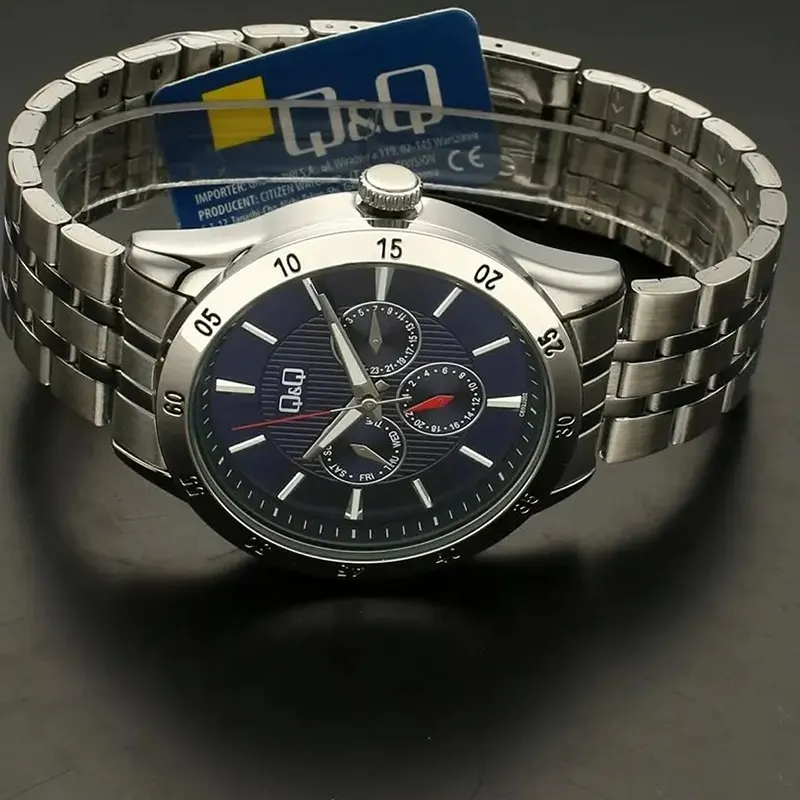 Q&Q Japan Quartz Chronograph Blue Dial Men's Watch- CE02J202Y